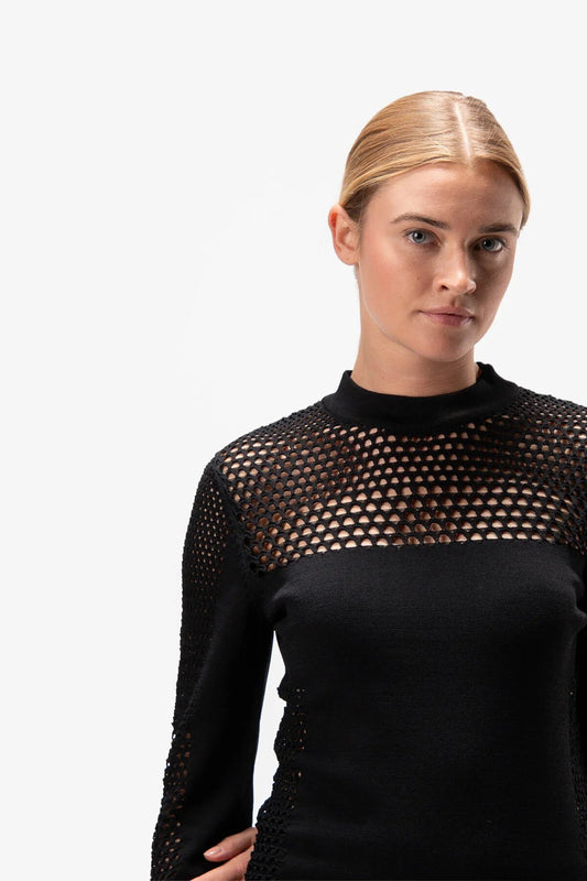 Sweater with Mesh Detail