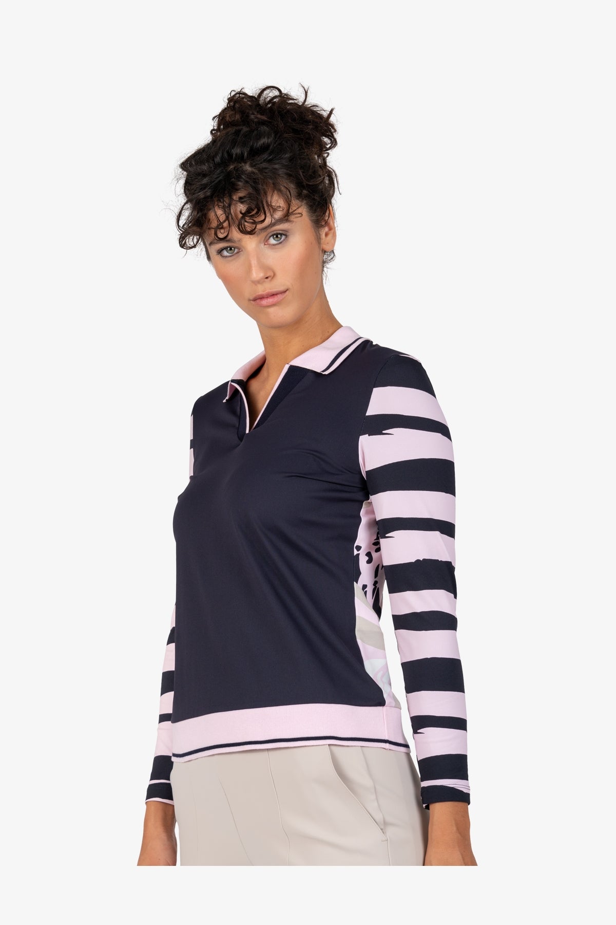 Sweatshirt with Polo Collar