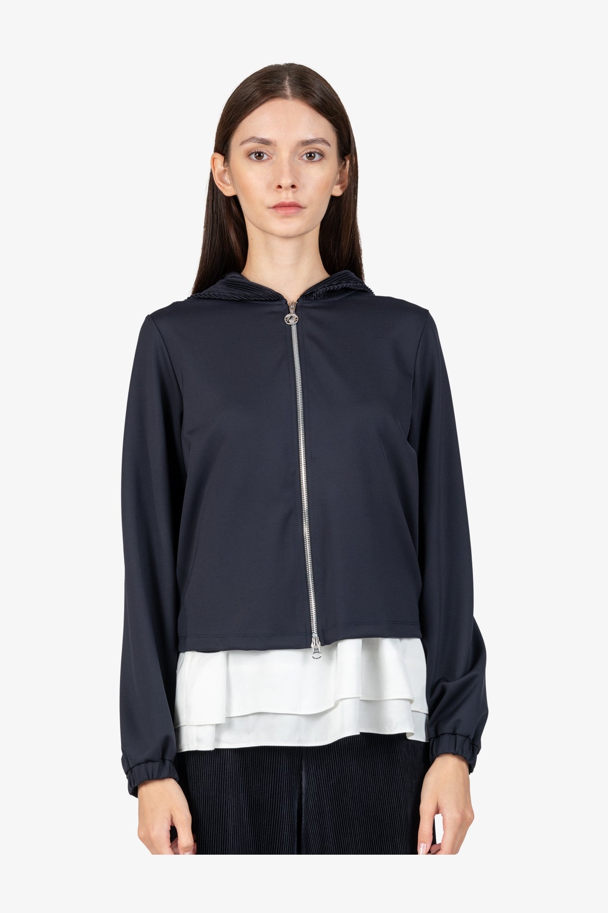 Sweat Jacket with Stand-up Collar