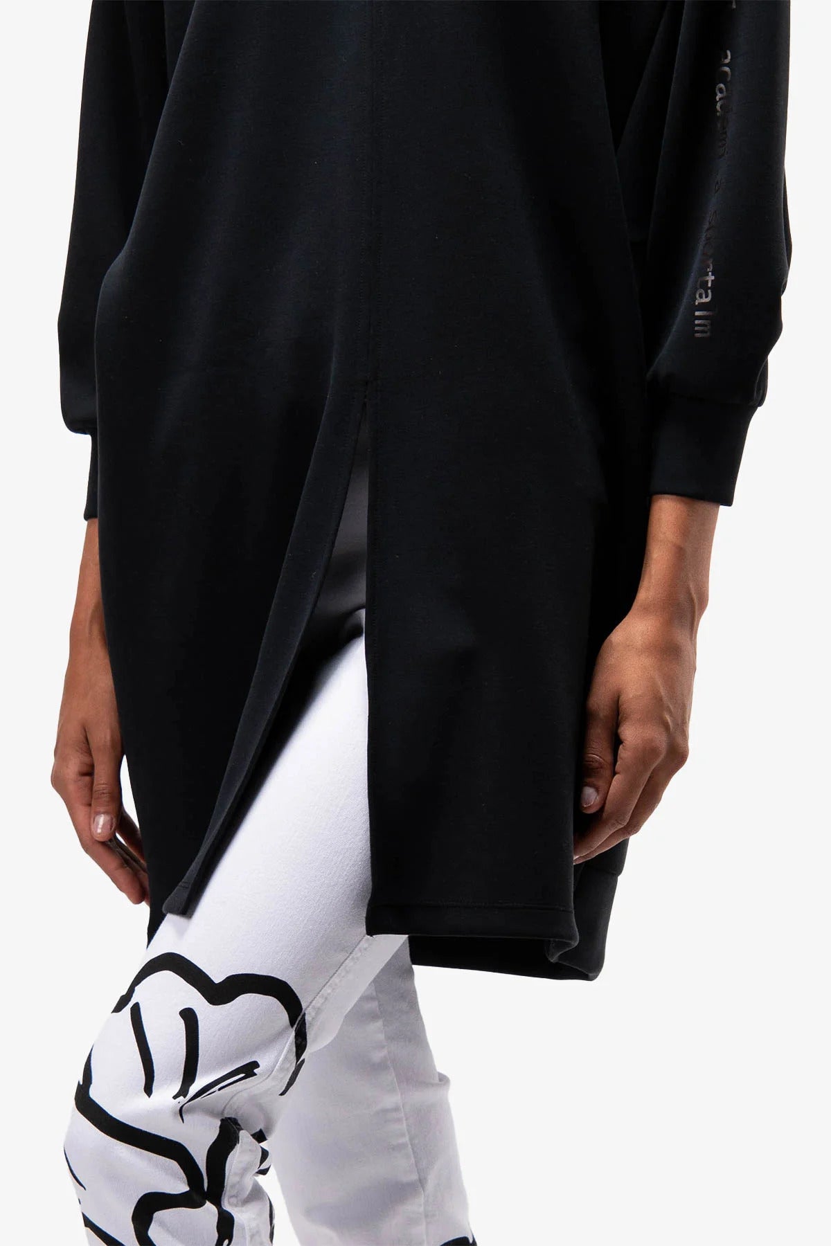 Sweatshirt with Long Slit